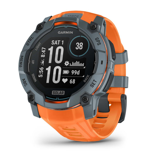 Reloj Garmin Instinct 3 - 50mm, Solar Gris con Correa Naranja 010-02935-01