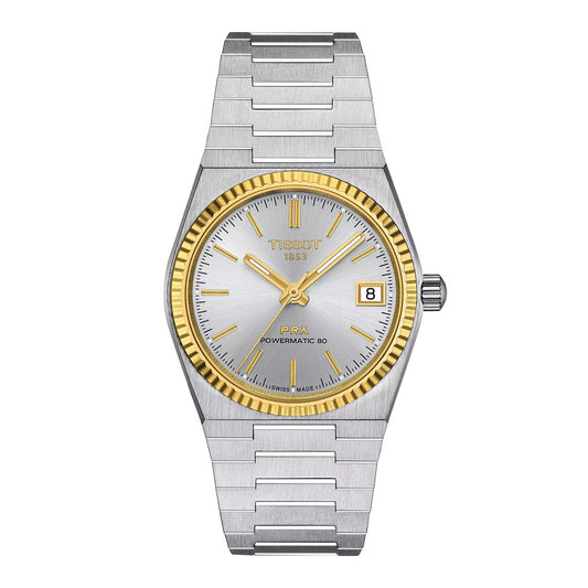 Reloj Tissot PRX Powermatic 80 35mm Steel and 18K Gold Bezel T931.207.41.031.01