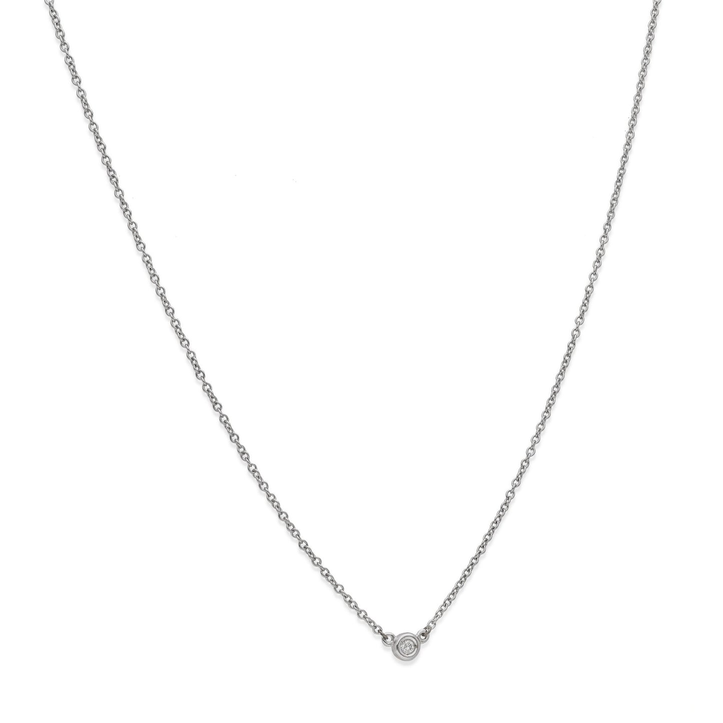 Collar con Colgante Clarise con Diamante y Oro Blanco "Punto de Luz"