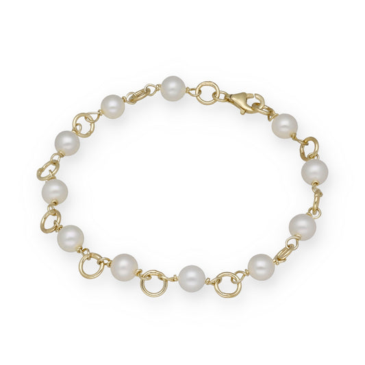 Pulsera de Comunión en plata de ley 925 y Perlas Freshwater