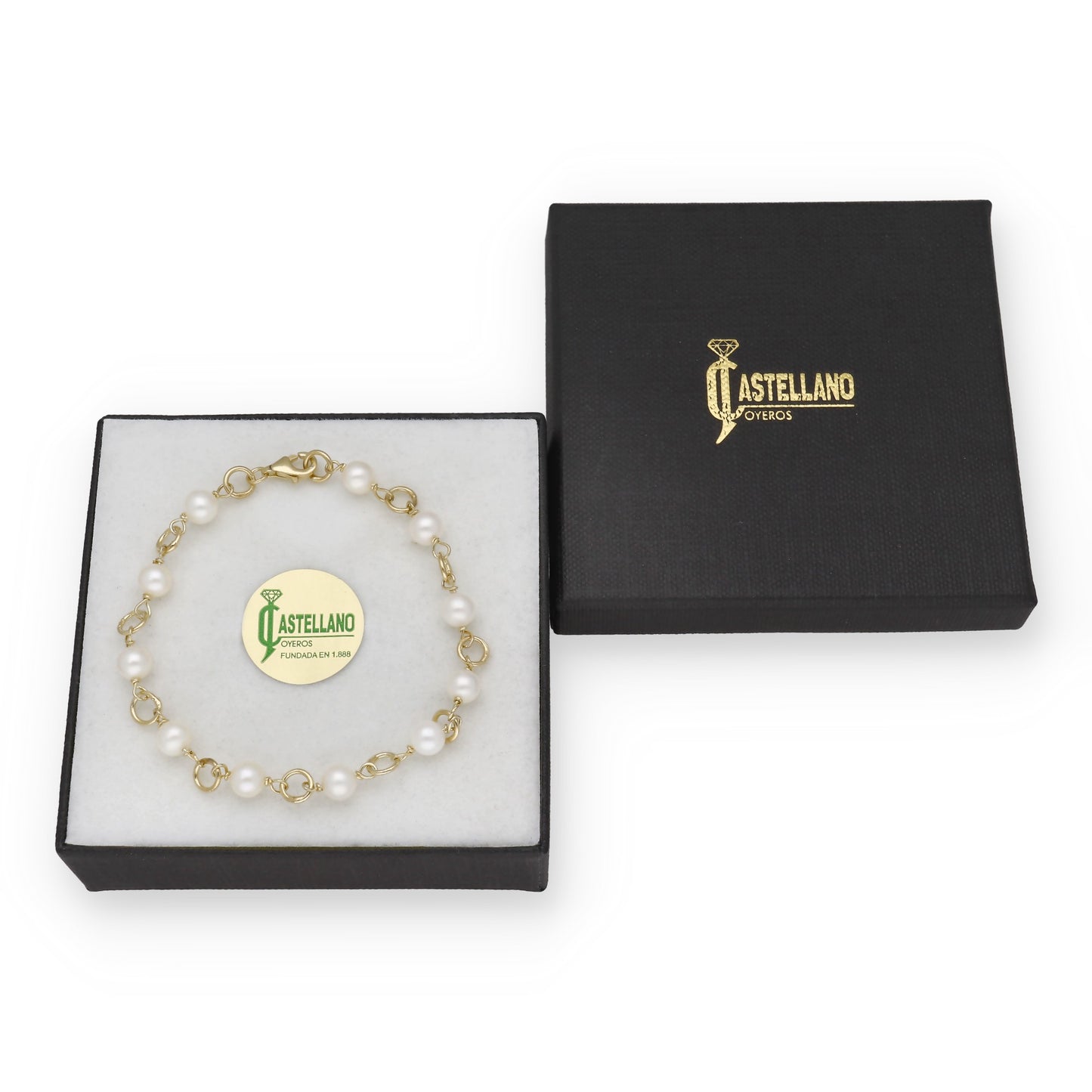 Pulsera de Comunión en plata de ley 925 y Perlas Freshwater