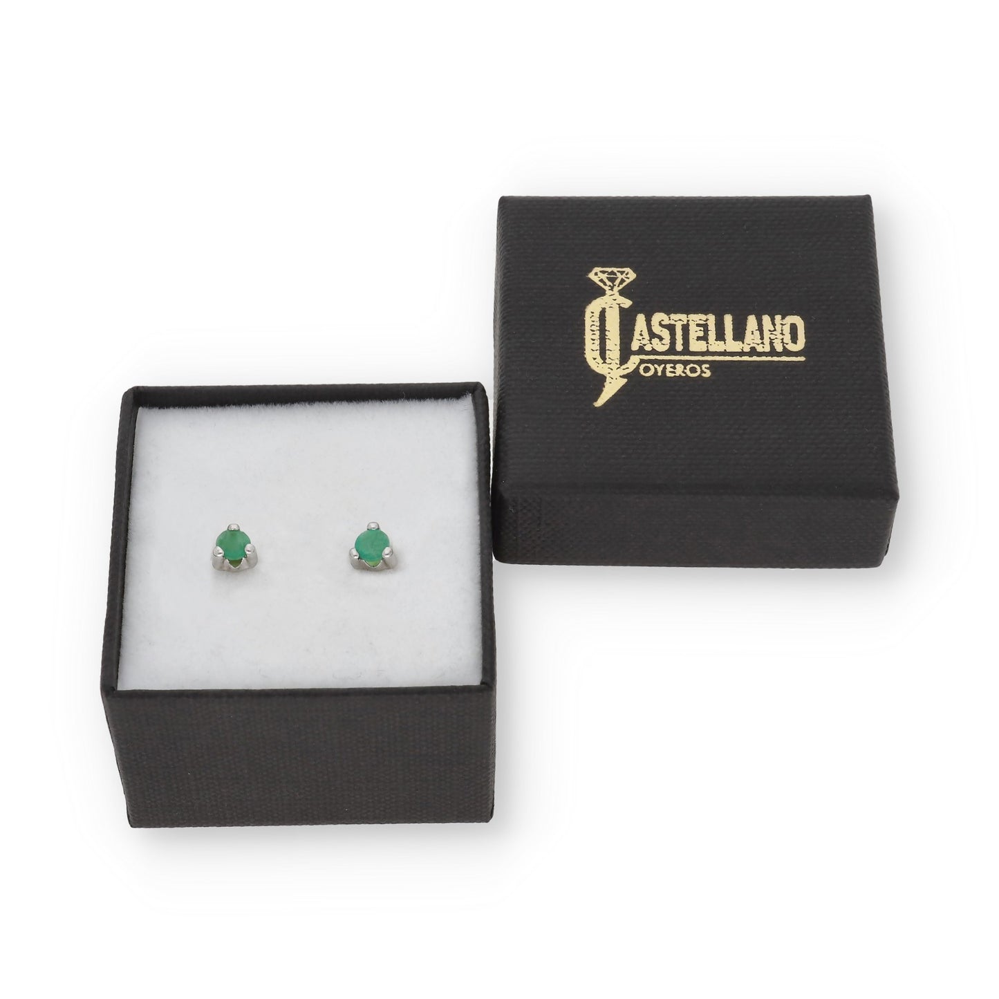 Pendientes Naira de Esmeralda en Oro Blanco de 18K