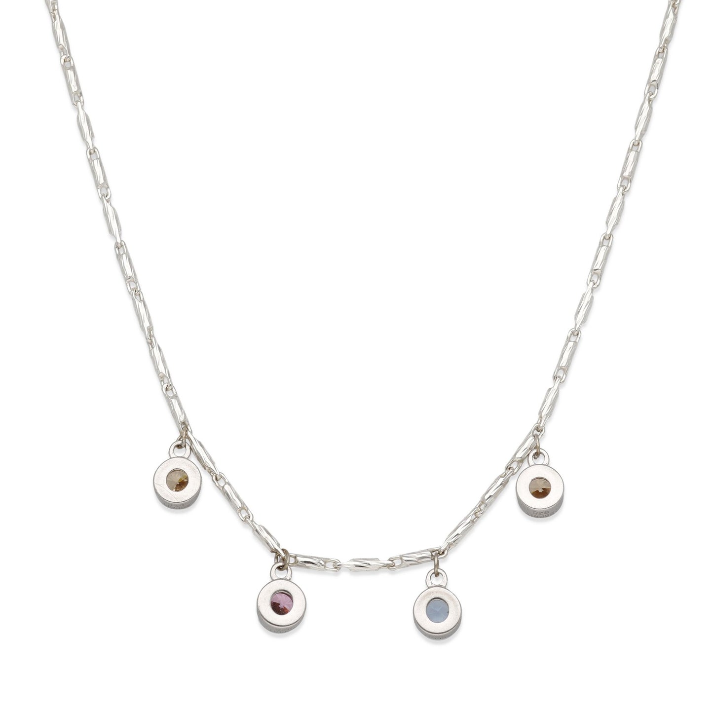 Gargantilla de Plata de Ley 925 con Piedras de Color