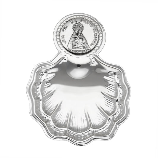 Concha de Bautismo en Alpaca Plateada Virgen del Puerto Plasencia