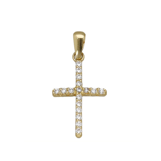 Cruz en Oro de 18K con Circonitas
