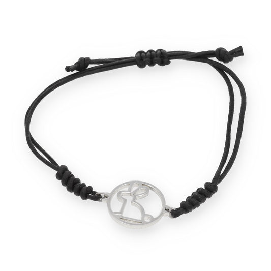 Pulsera Macramé de Conejo con Plata de Ley 925