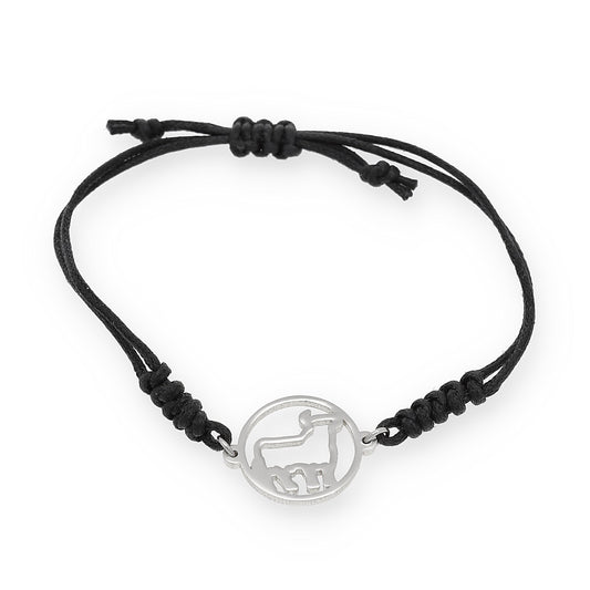 Pulsera Macramé de Toro con Plata de Ley 925