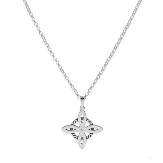 Collar con Colgante de Nudo de Bruja en Plata de Ley 925