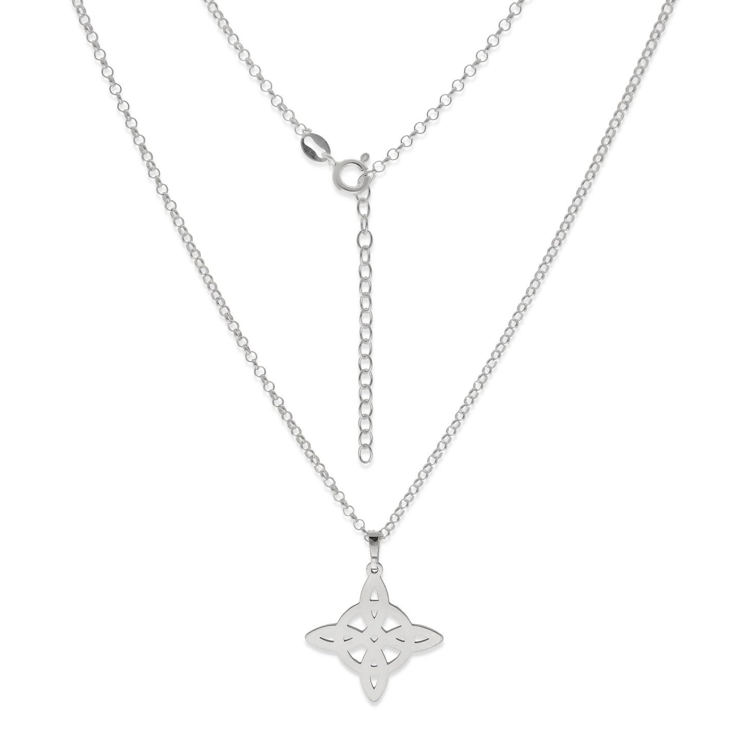 Collar con Colgante de Nudo de Bruja en Plata de Ley 925