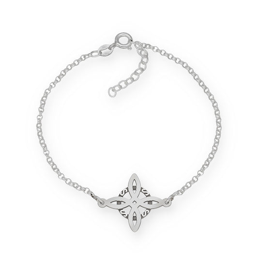 Pulsera de Nudo de Bruja en Plata de Ley 925
