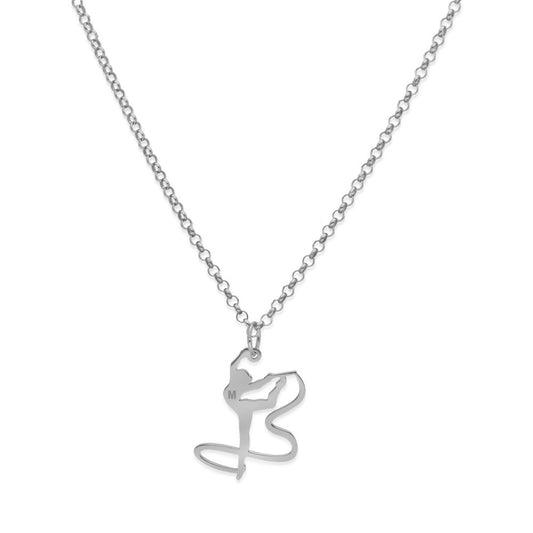 Collar con Colgante de Gimnasia Artística en Plata de Ley 925