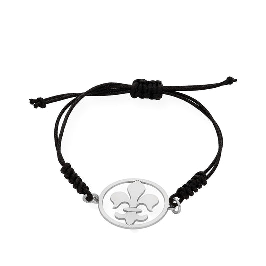 Pulsera Macramé Flor de Lis en Plata de Ley 925