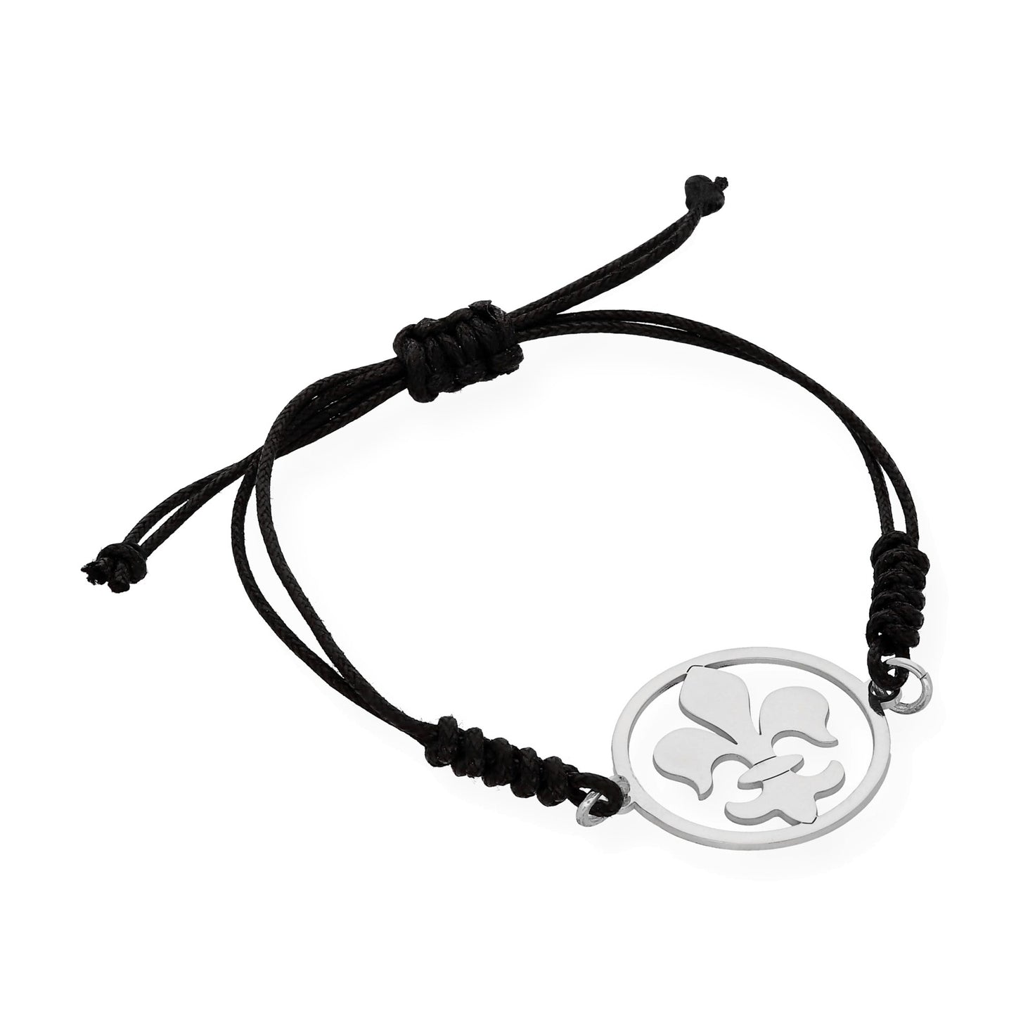 Pulsera Macramé Flor de Lis en Plata de Ley 925