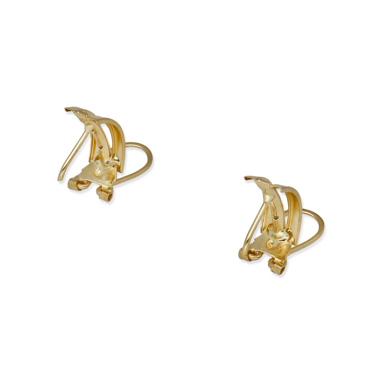 Pendientes Medio Aro en Oro de Ley 18K con Circonitas