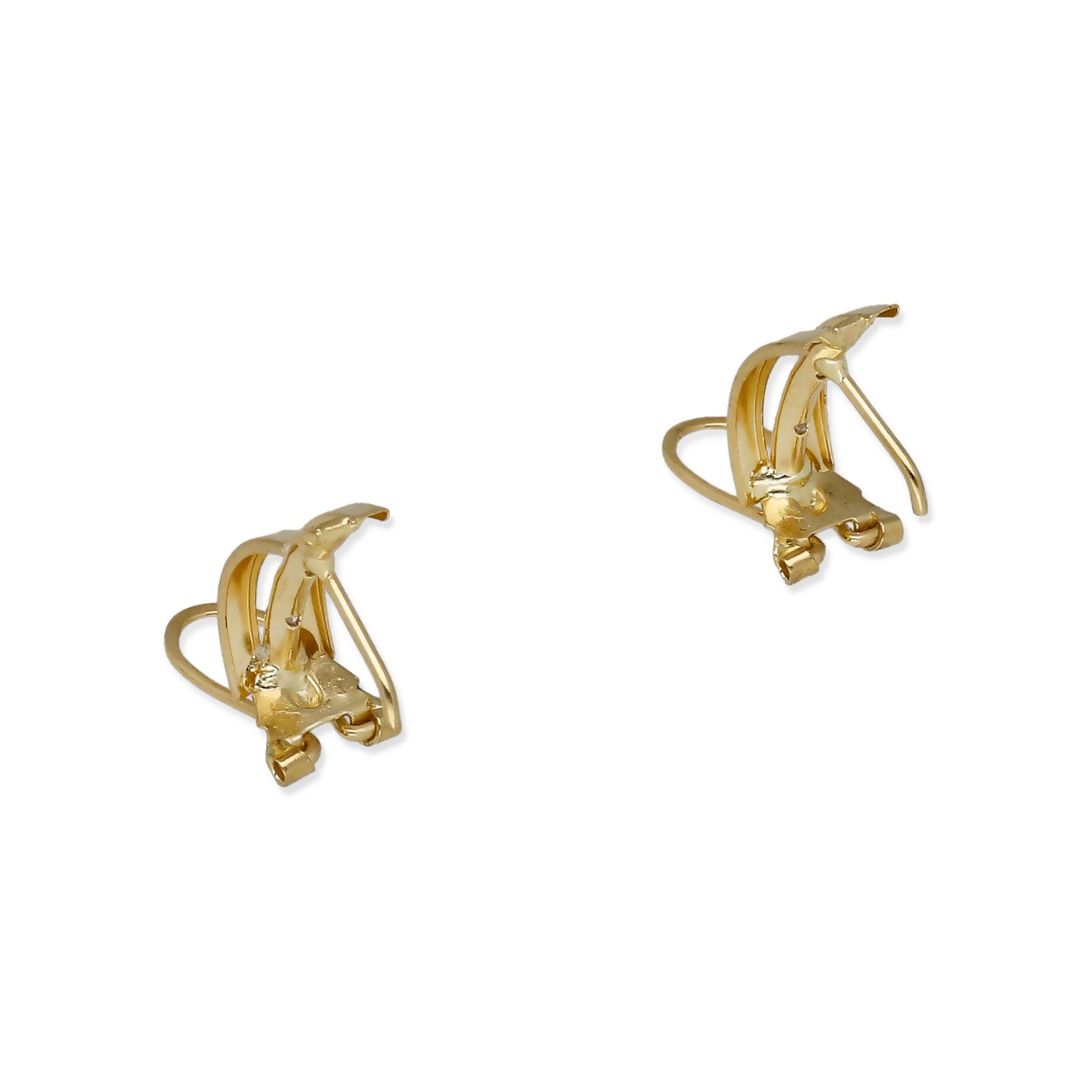 Pendientes Medio Aro en Oro de Ley 18K con Circonitas