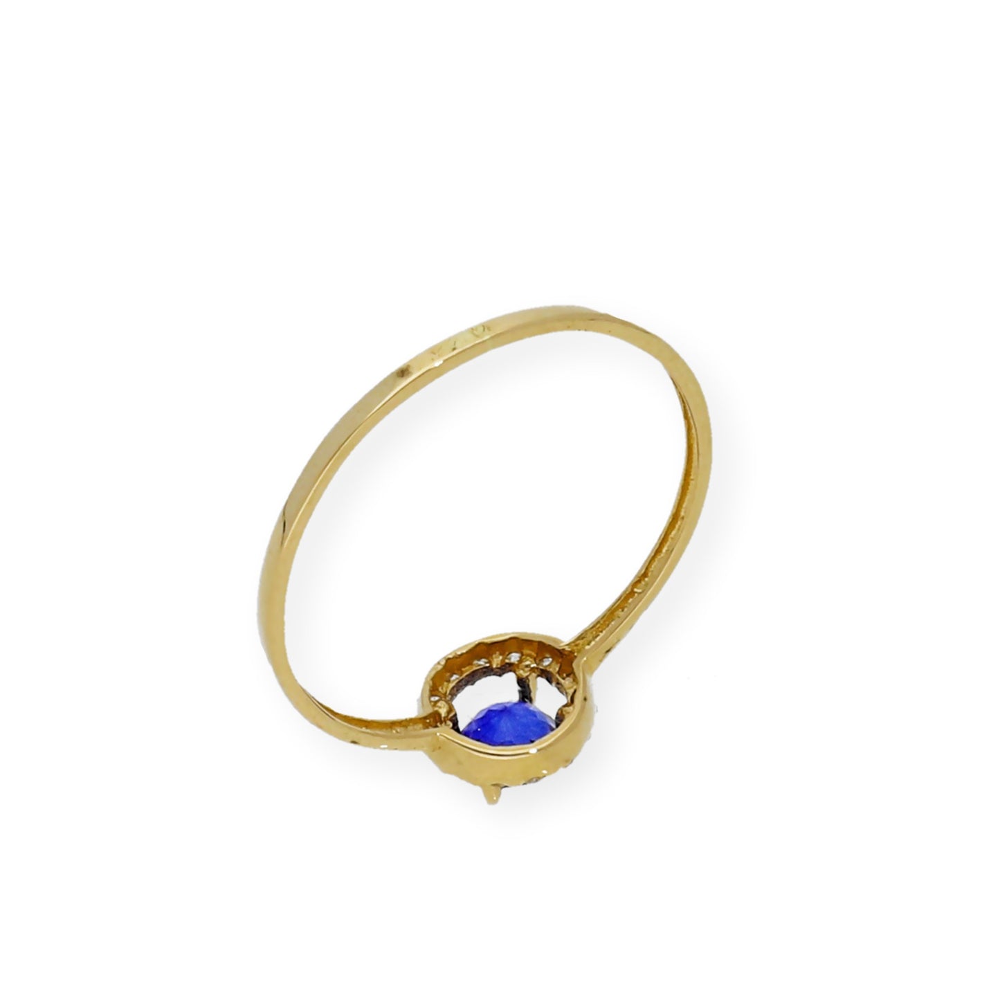 Anillo Astro de Oro 18k y Diamantes con Zafiro