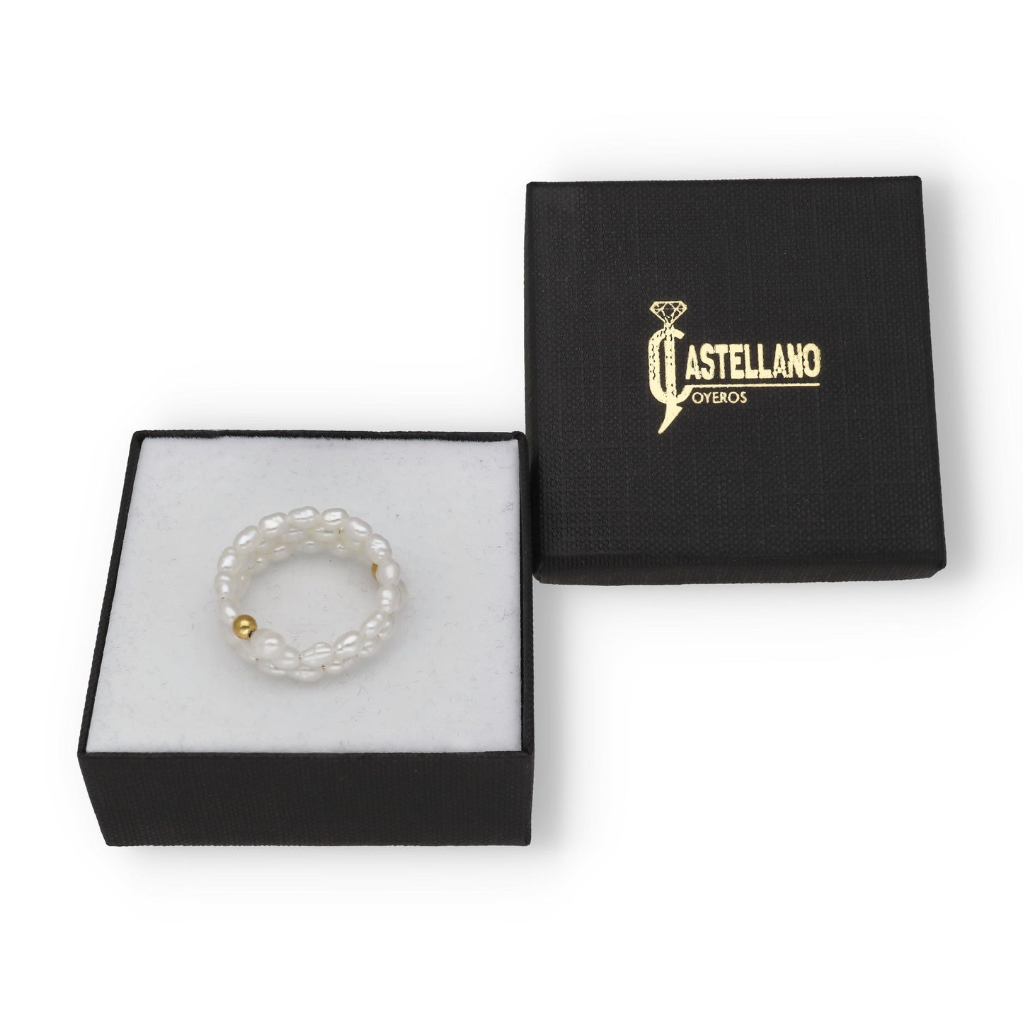 Anillo de Perlas Barrocas con Plata Bañada en Oro 18K