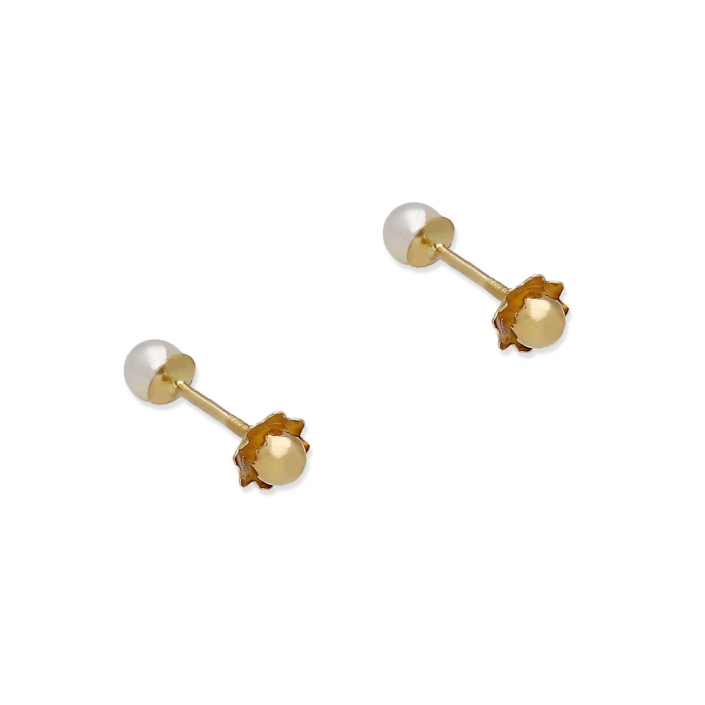 Pendientes de Oro con Perlas Cultivadas Rosca de 3mm