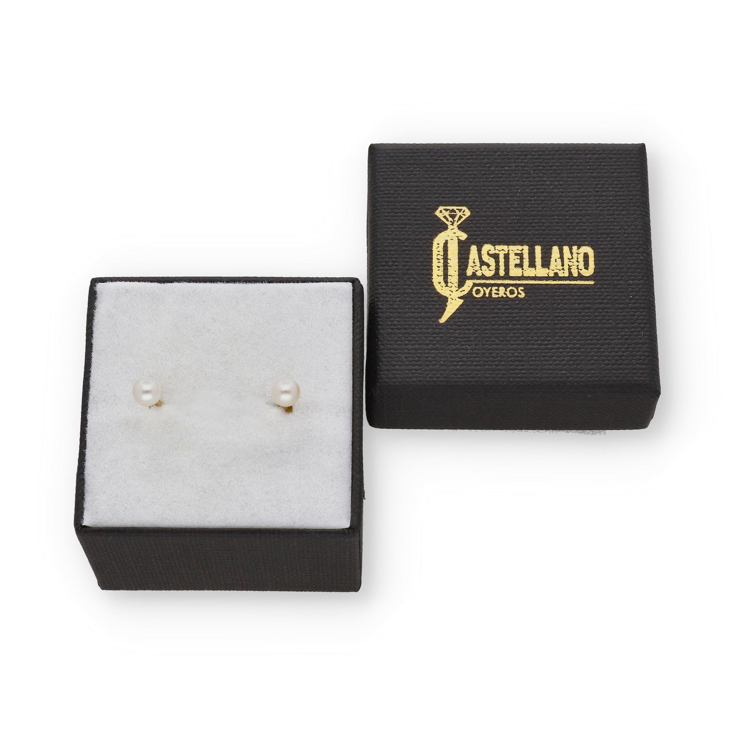 Pendientes de Oro con Perlas Cultivadas Rosca de 4mm