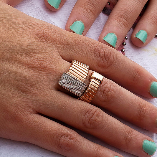 Anillo Tubo de Gas Plano en Plata de Ley 925