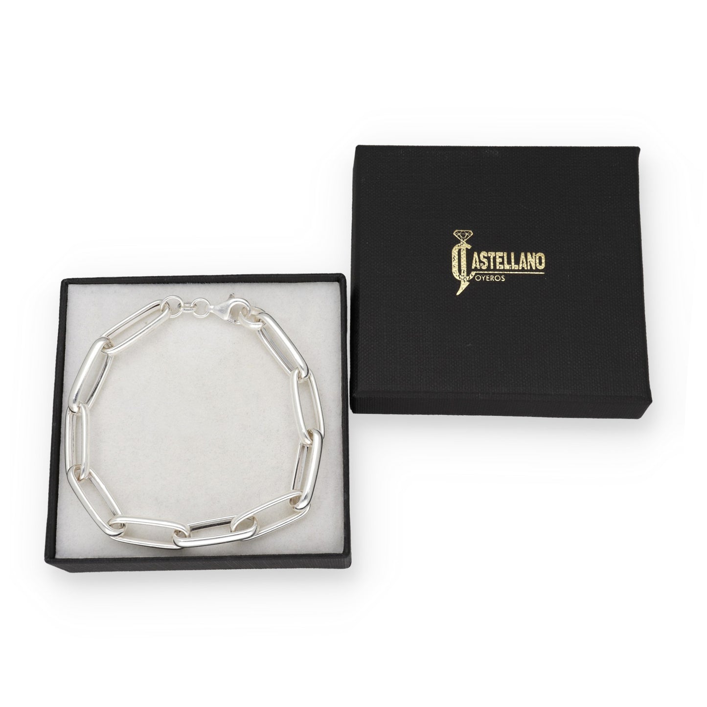 Pulsera Eslabones Largos de Plata de Ley 925