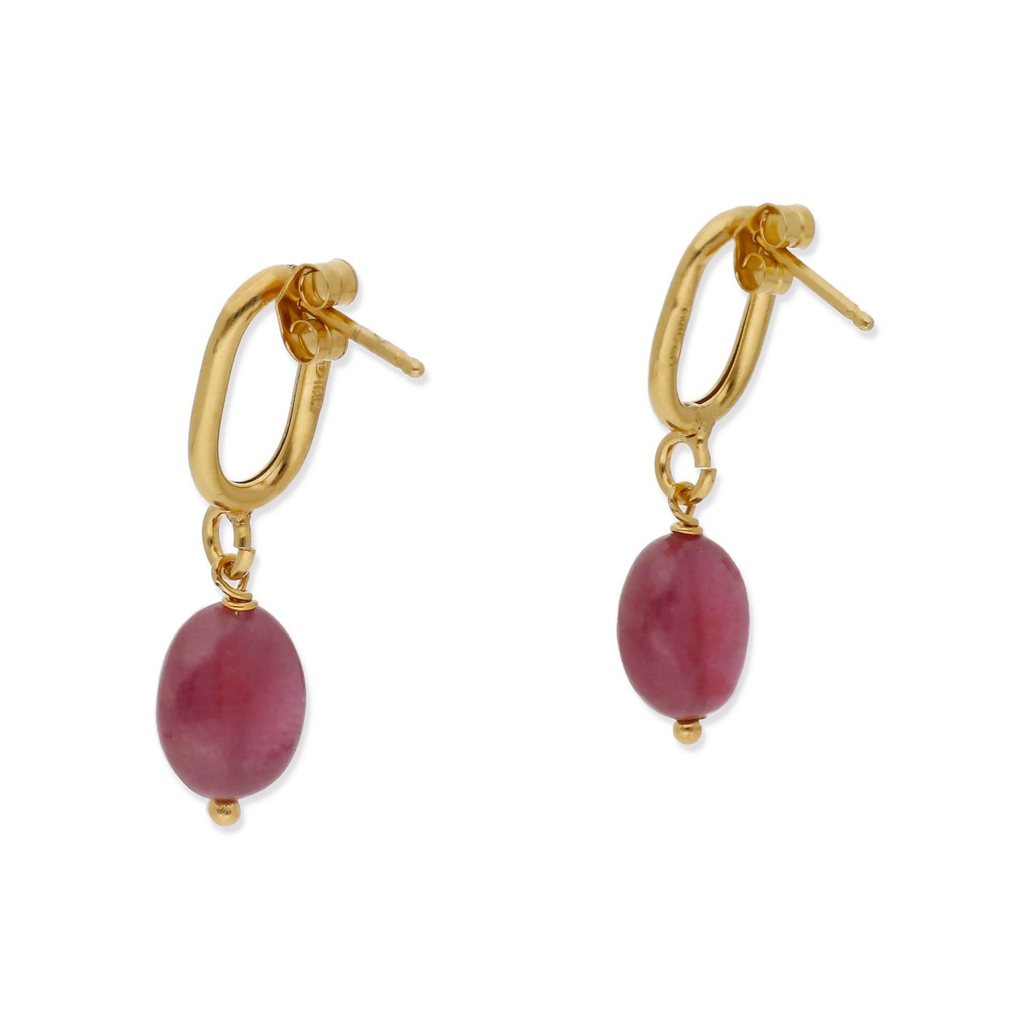 Pendientes Iris Plata 925 con Baño de Oro 18k y Rubí