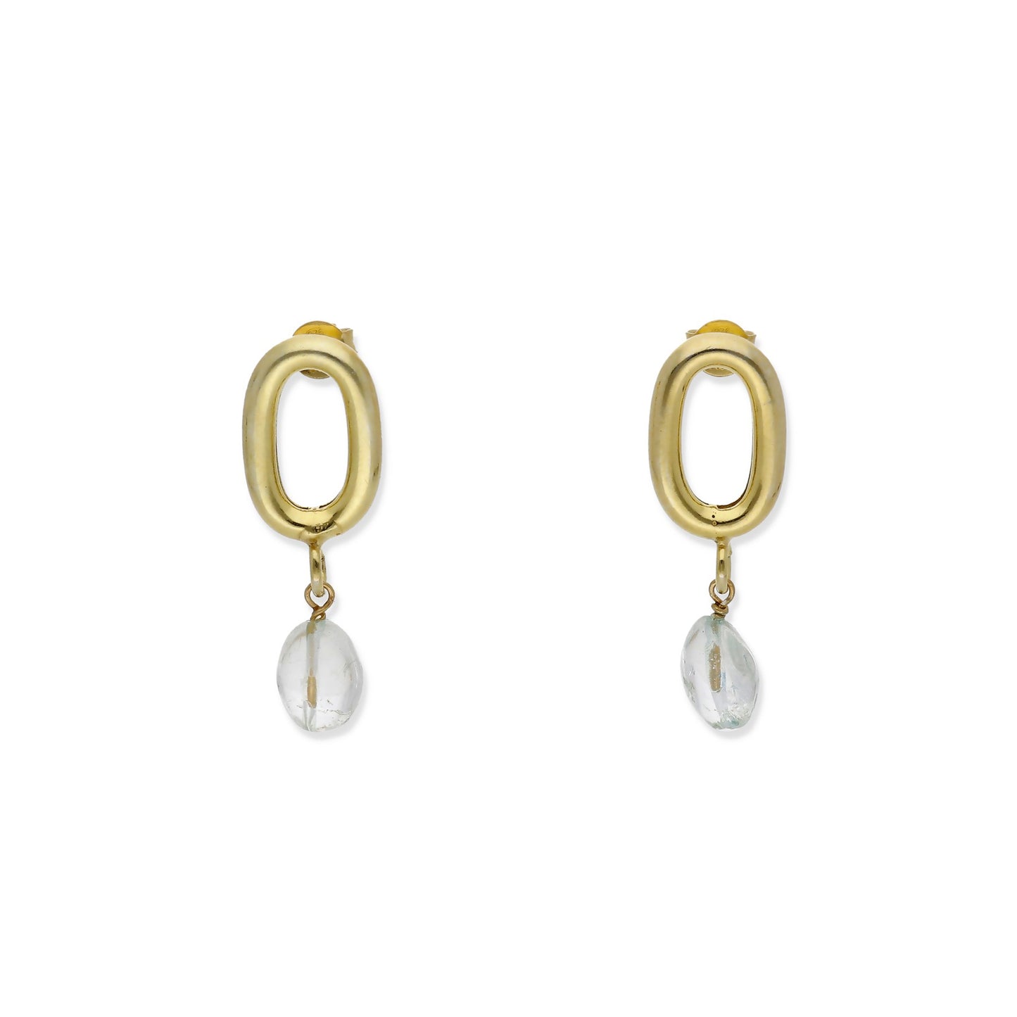 Pendientes Urus Plata 925 con Baño de Oro 18K y Topacio Blanco