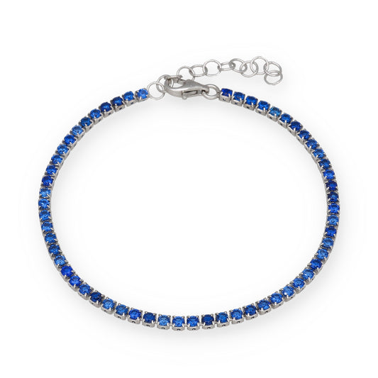 Pulsera Riviere en Plata de Ley 925 con Circonitas Azules