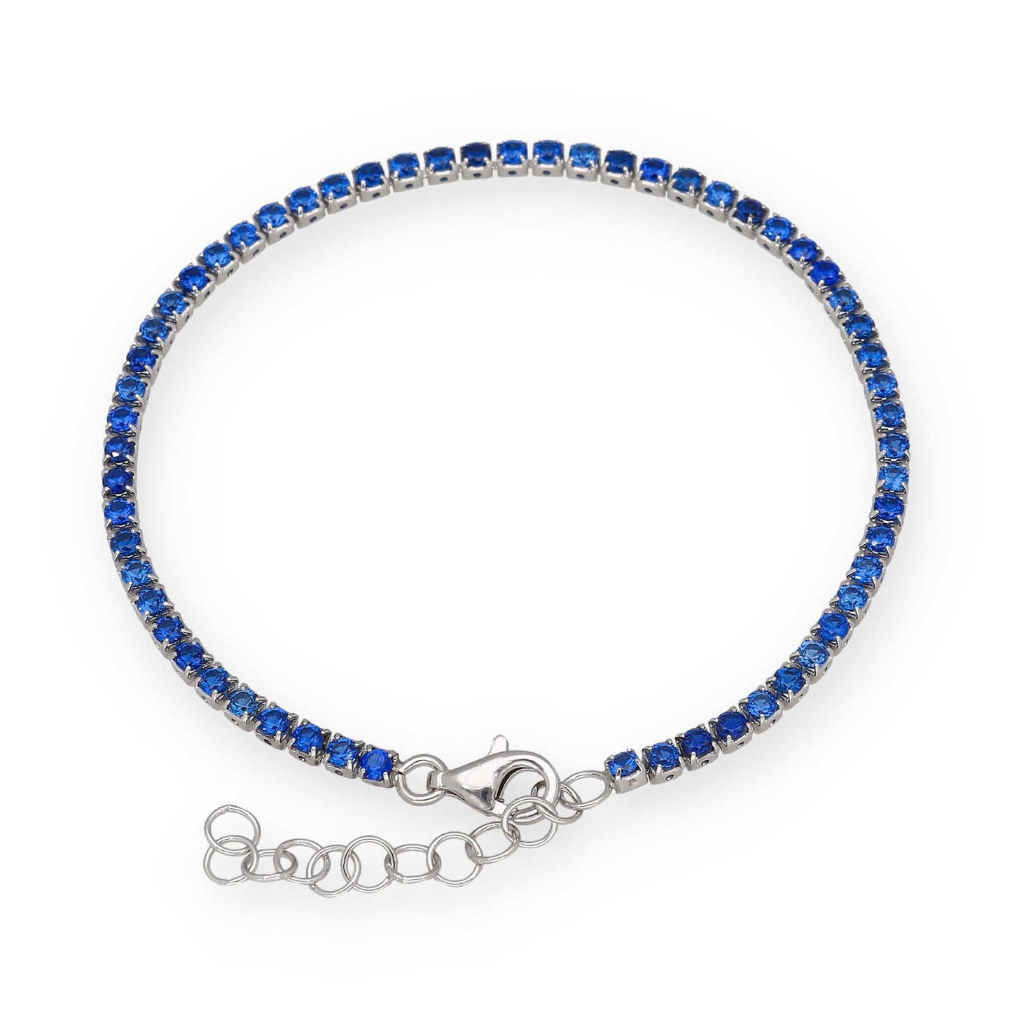 Pulsera Riviere en Plata de Ley 925 con Circonitas Azules