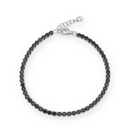 Pulsera Riviere en Plata de Ley 925 con Circonitas Negras