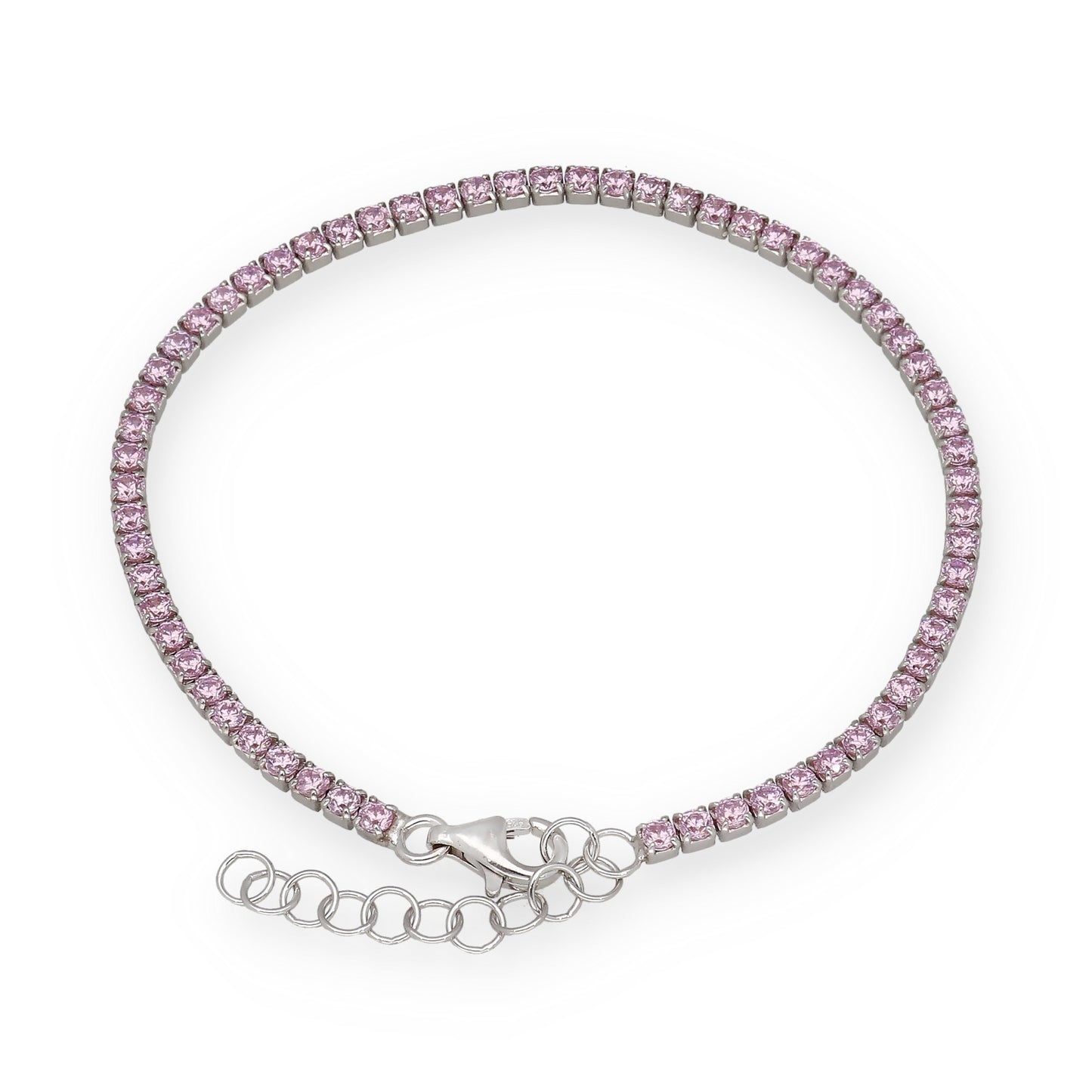 Pulsera Riviere en Plata de Ley 925 con Circonitas Rosas