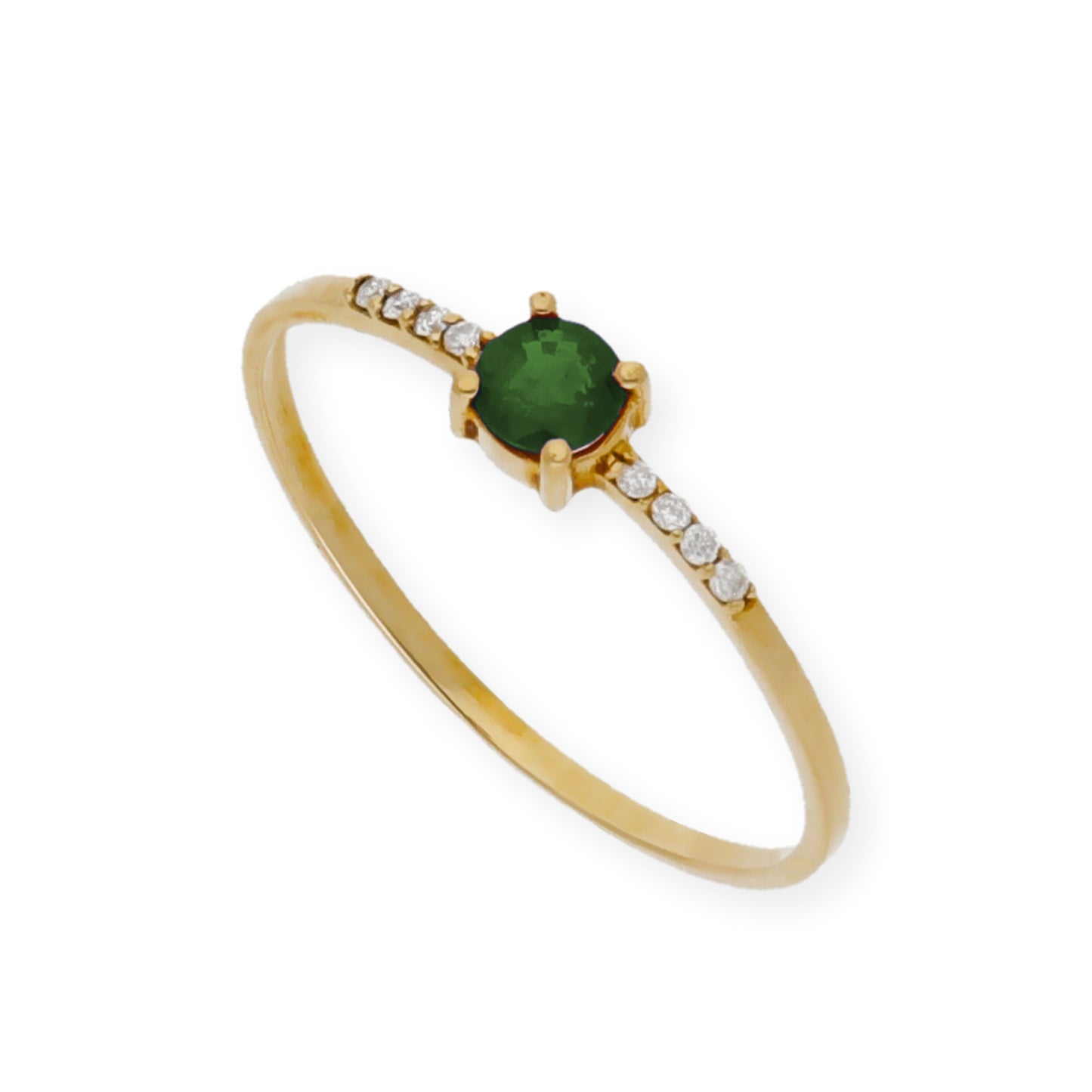 Anillo Chiara en Oro 18K con Esmeralda y Diamantes