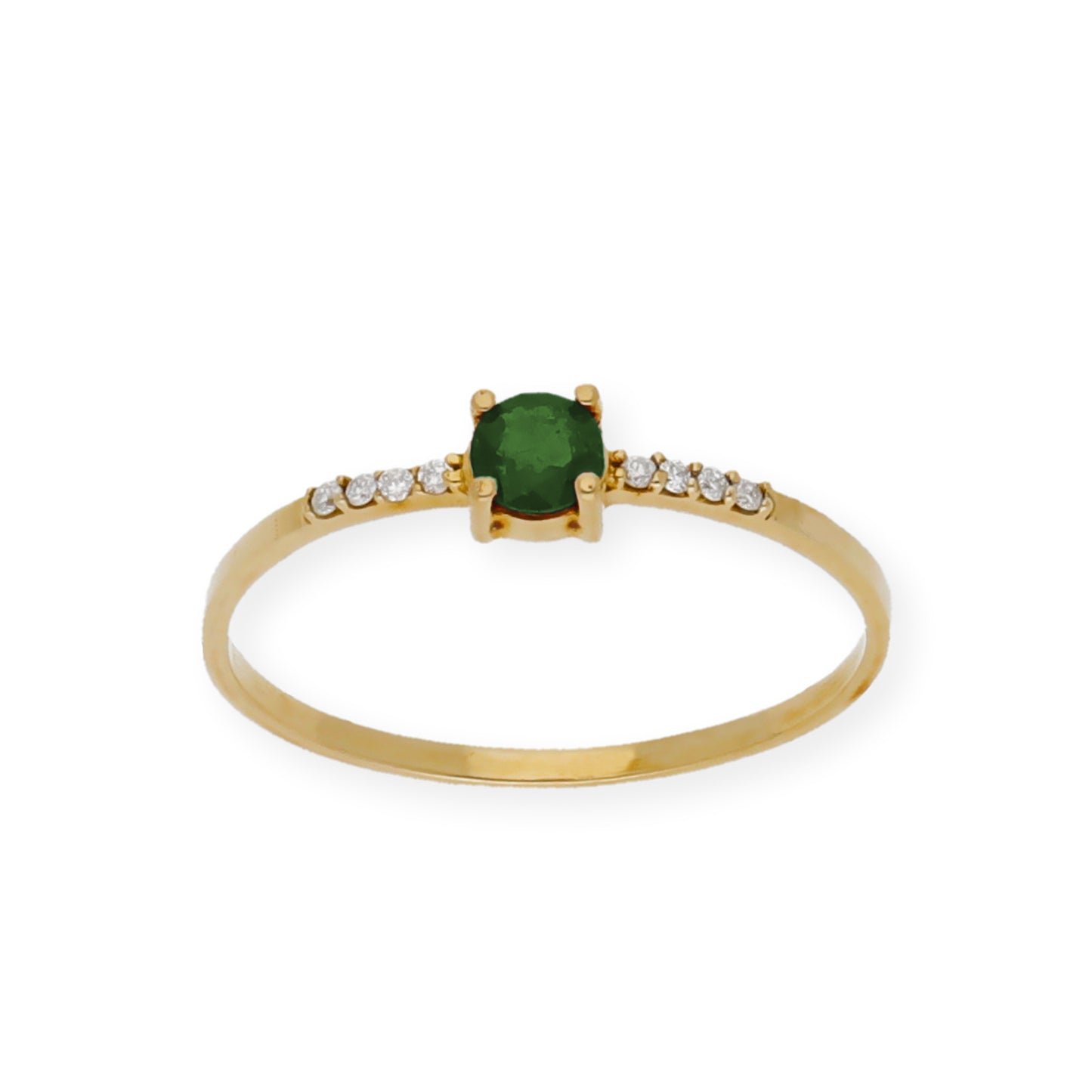 Anillo Chiara en Oro 18K con Esmeralda y Diamantes