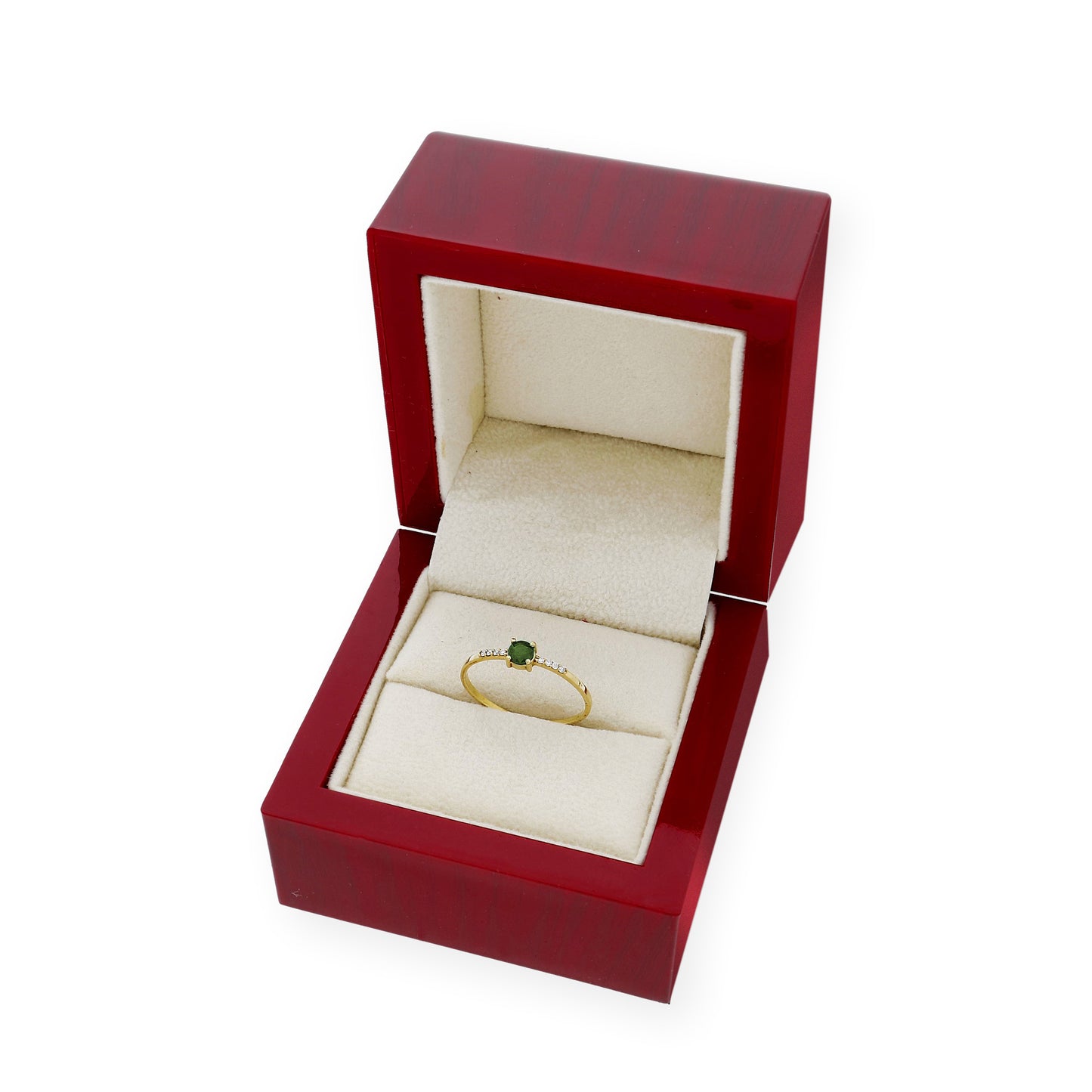 Anillo Chiara en Oro 18K con Esmeralda y Diamantes