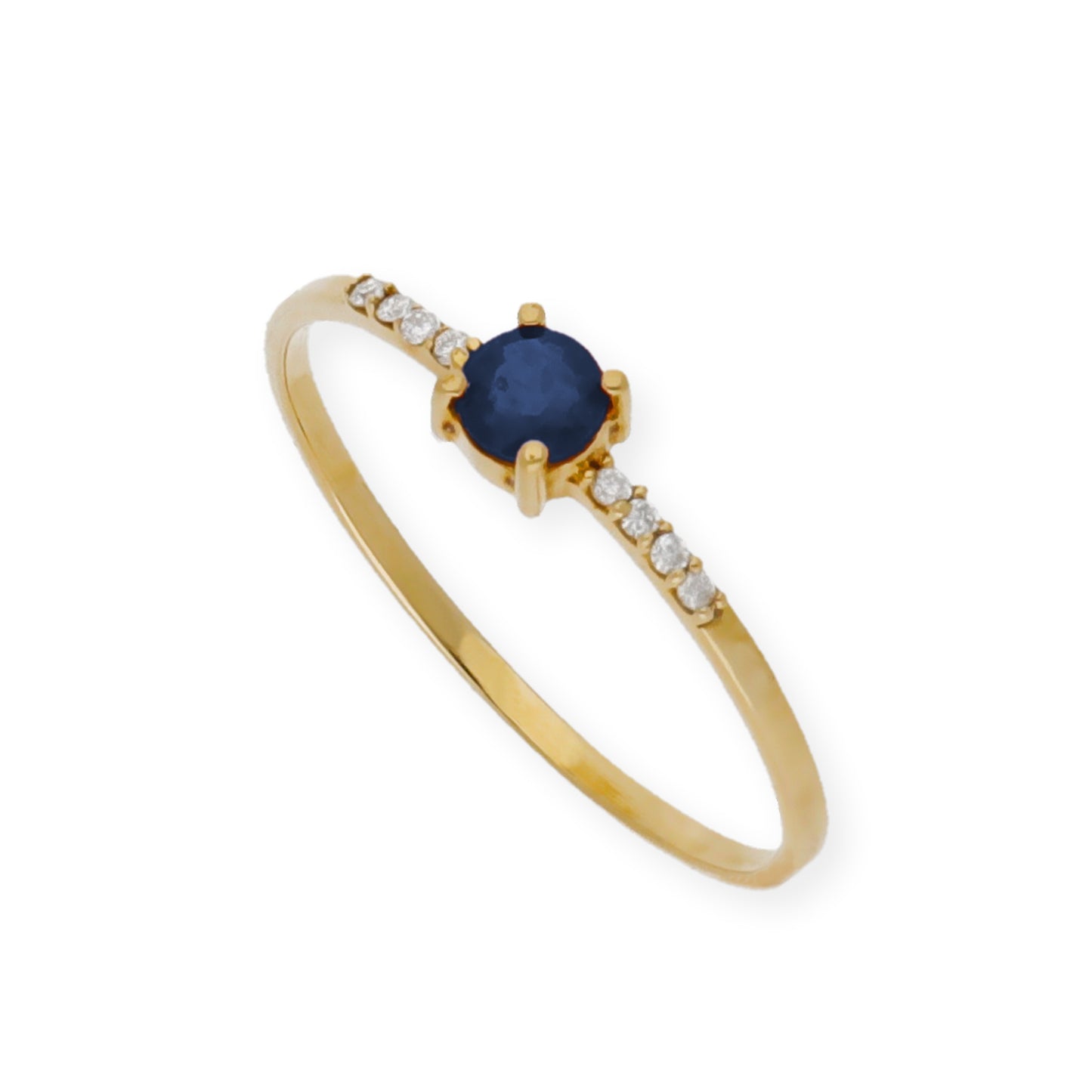 Anillo Chiara en Oro 18K con Zafiro y Diamantes