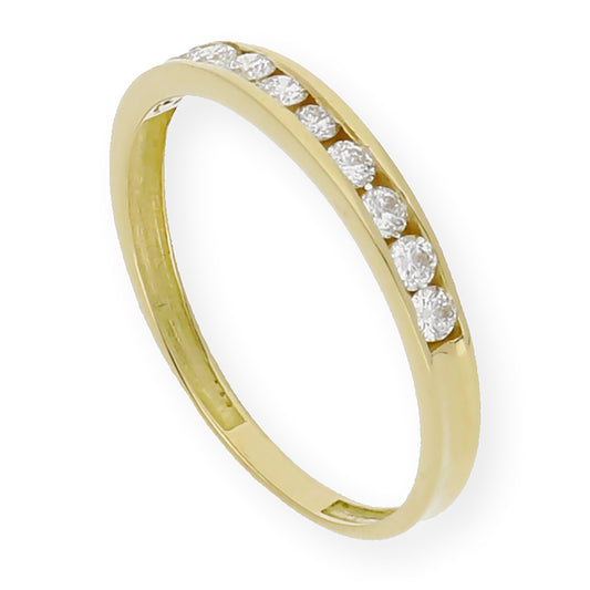 Anillo Alda Media Alianza en Oro 18k y Diamantes