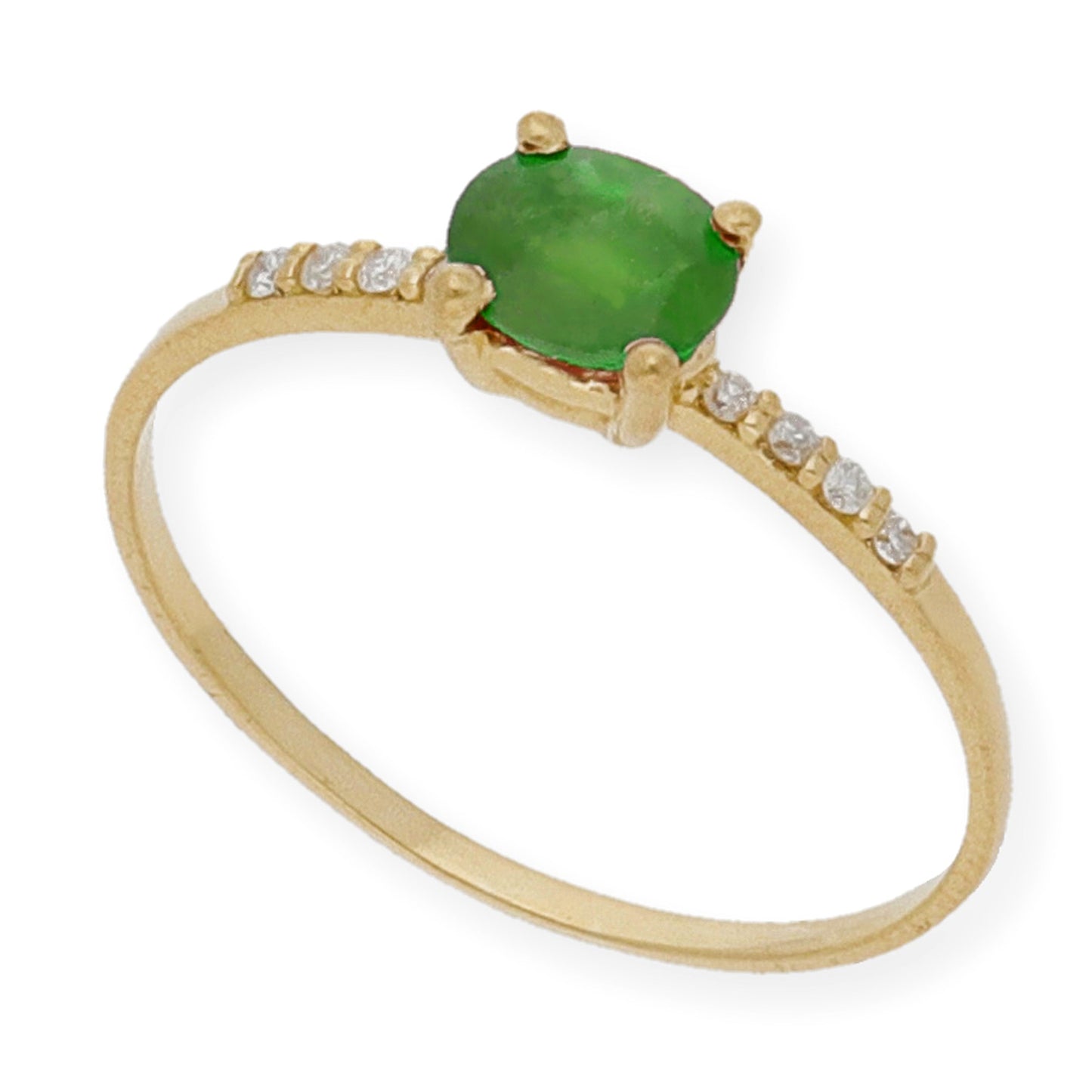 Anillo Vera Oro 18 k con Diamantes y Esmeralda