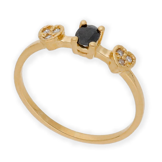 Anillo Elsa Oro 18K con Zafiro y Diamantes