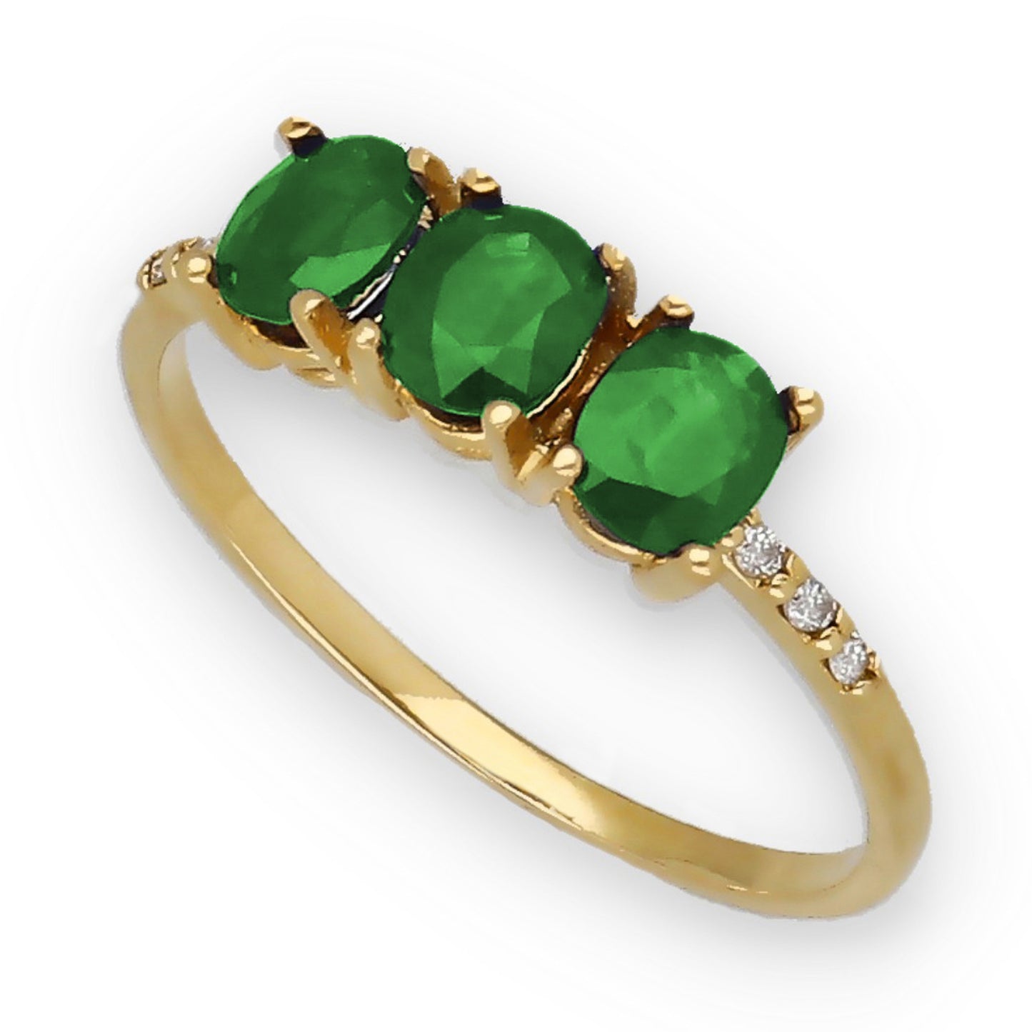 Anillo Lumina en Oro 18K con Esmeraldas y Diamantes