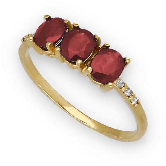 Anillo Lumina en Oro 18K con Rubíes y Diamantes