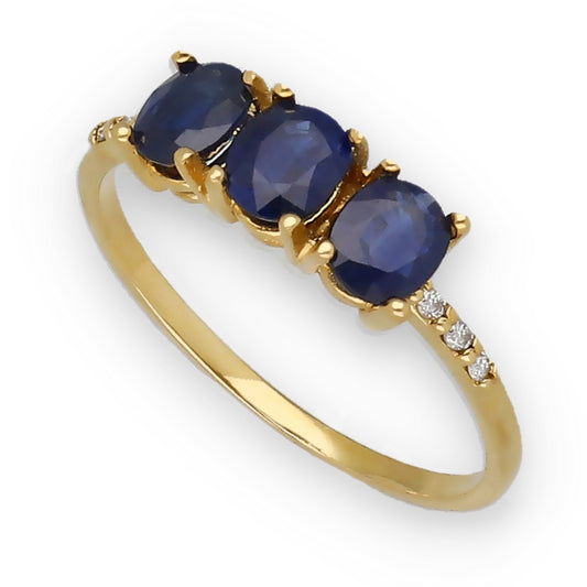 Anillo Lumina en Oro 18K con Zafiros y Diamantes
