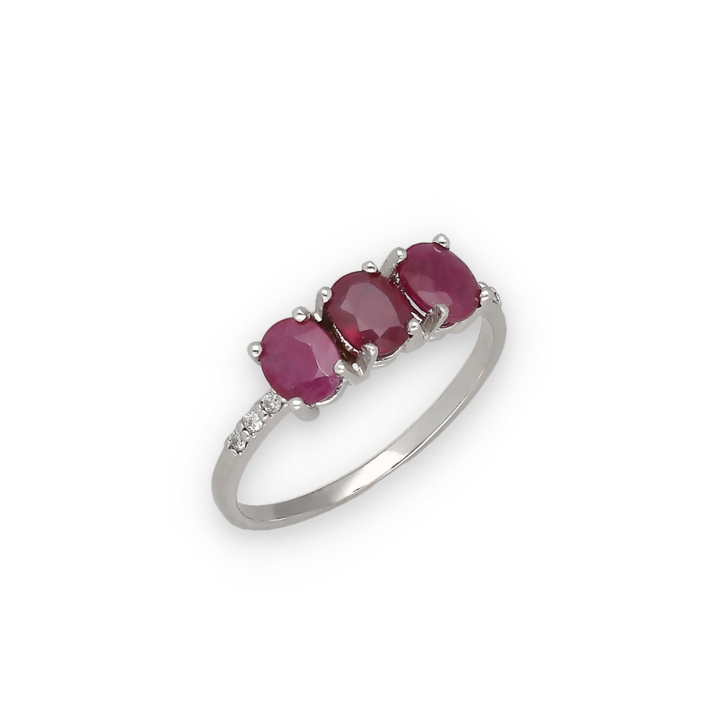 Anillo Lumina en Oro Blanco 18K con Rubíes y Diamantes