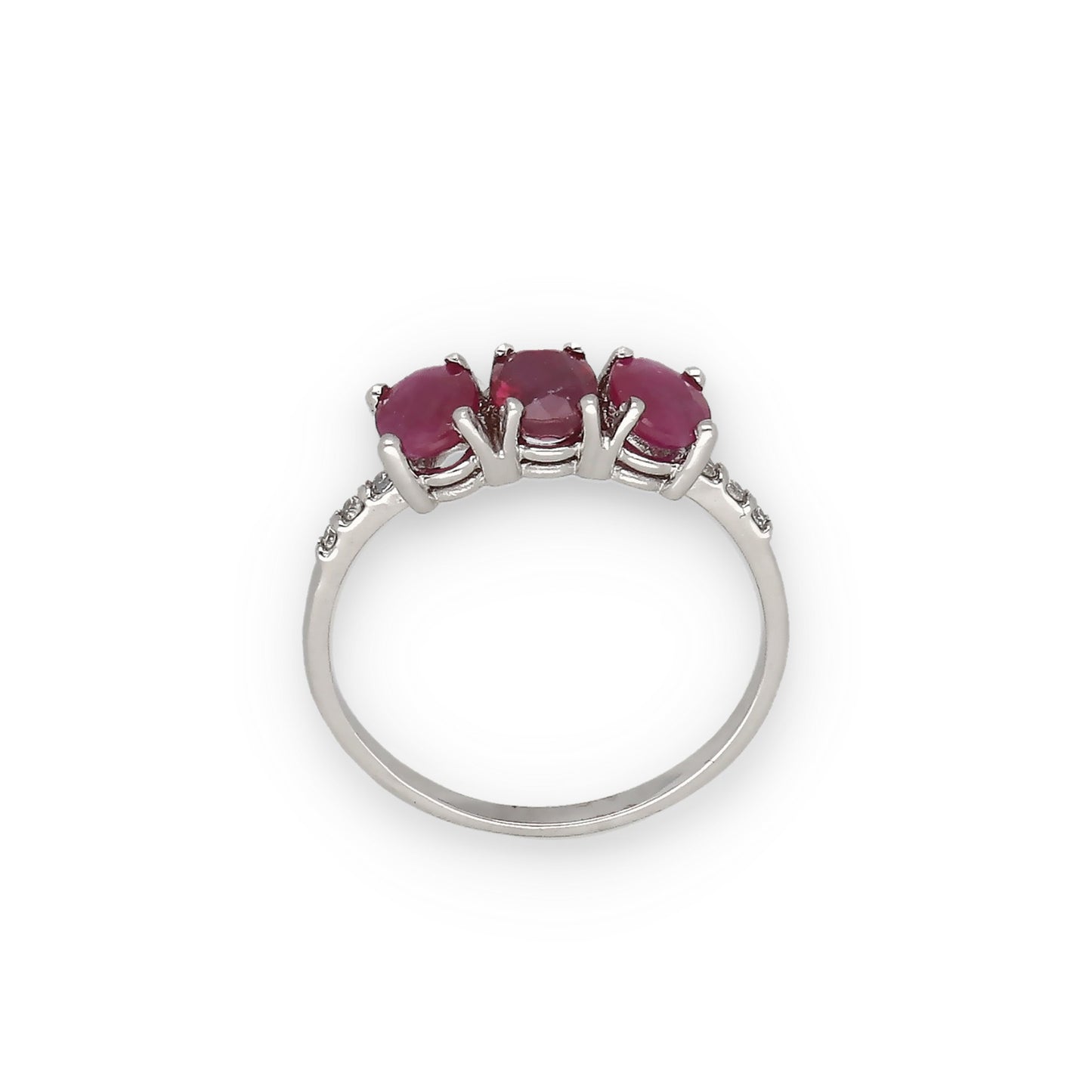 Anillo Lumina en Oro Blanco 18K con Rubíes y Diamantes