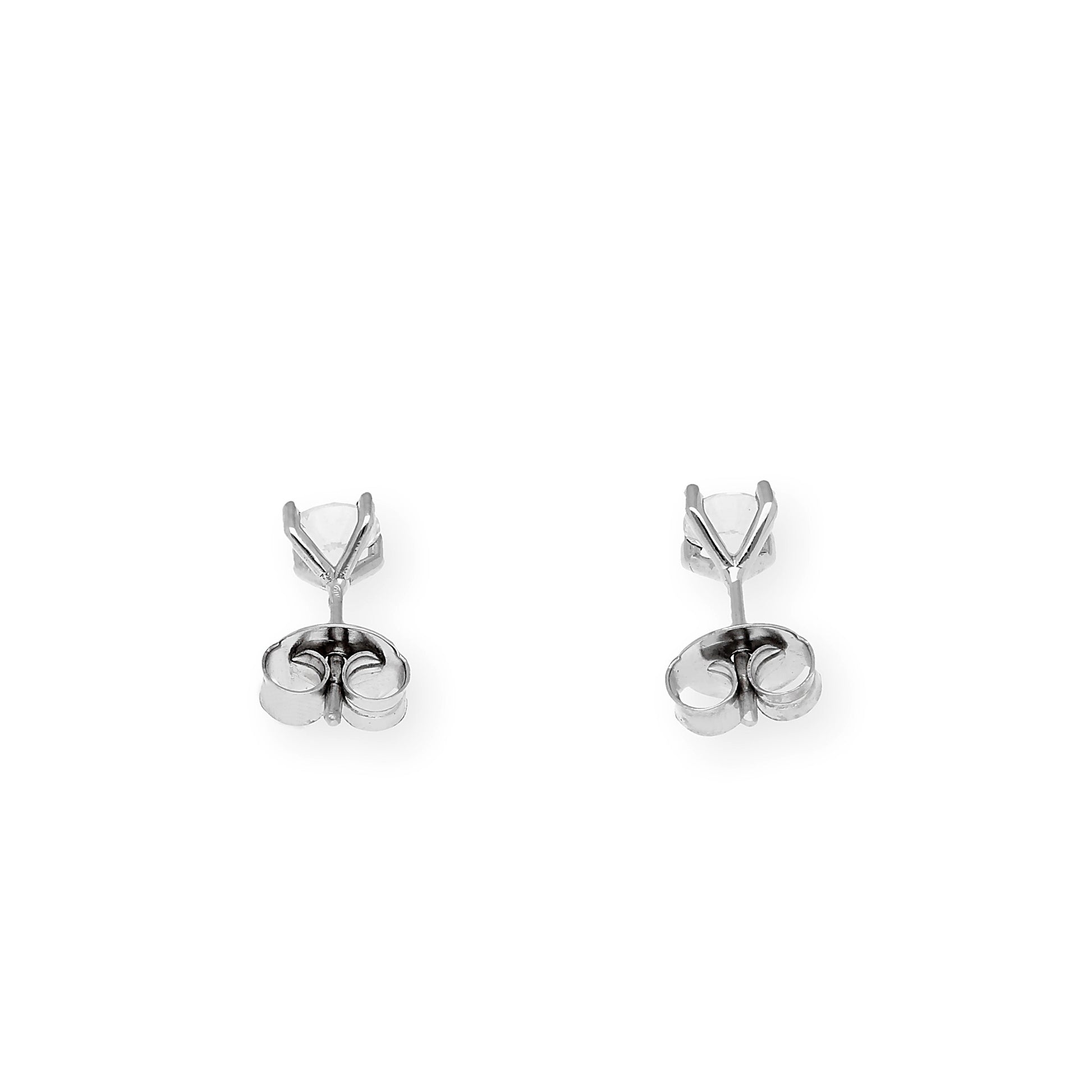 Pendientes de Compromiso con Diamantes Certificados y Oro Blanco 18k 4 Garras