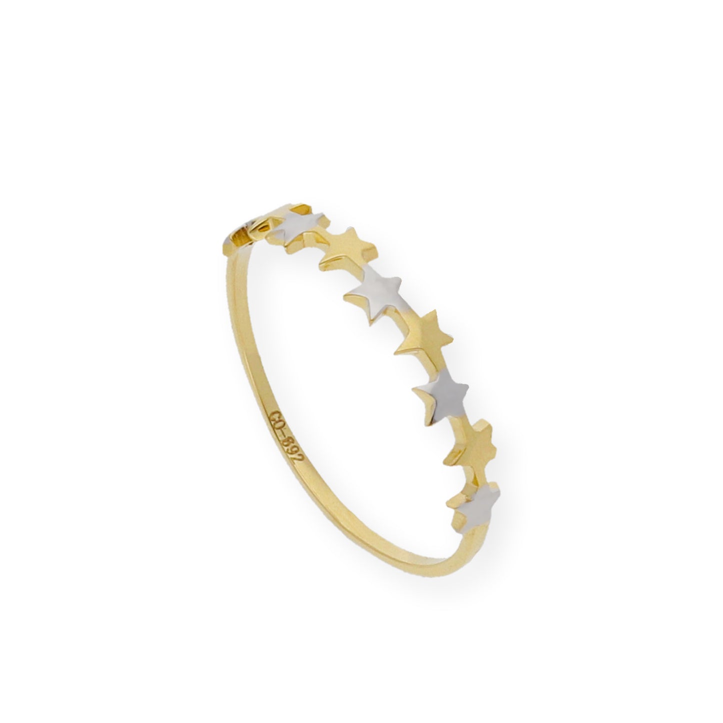 Anillo Estrellas en Oro 18k bicolor