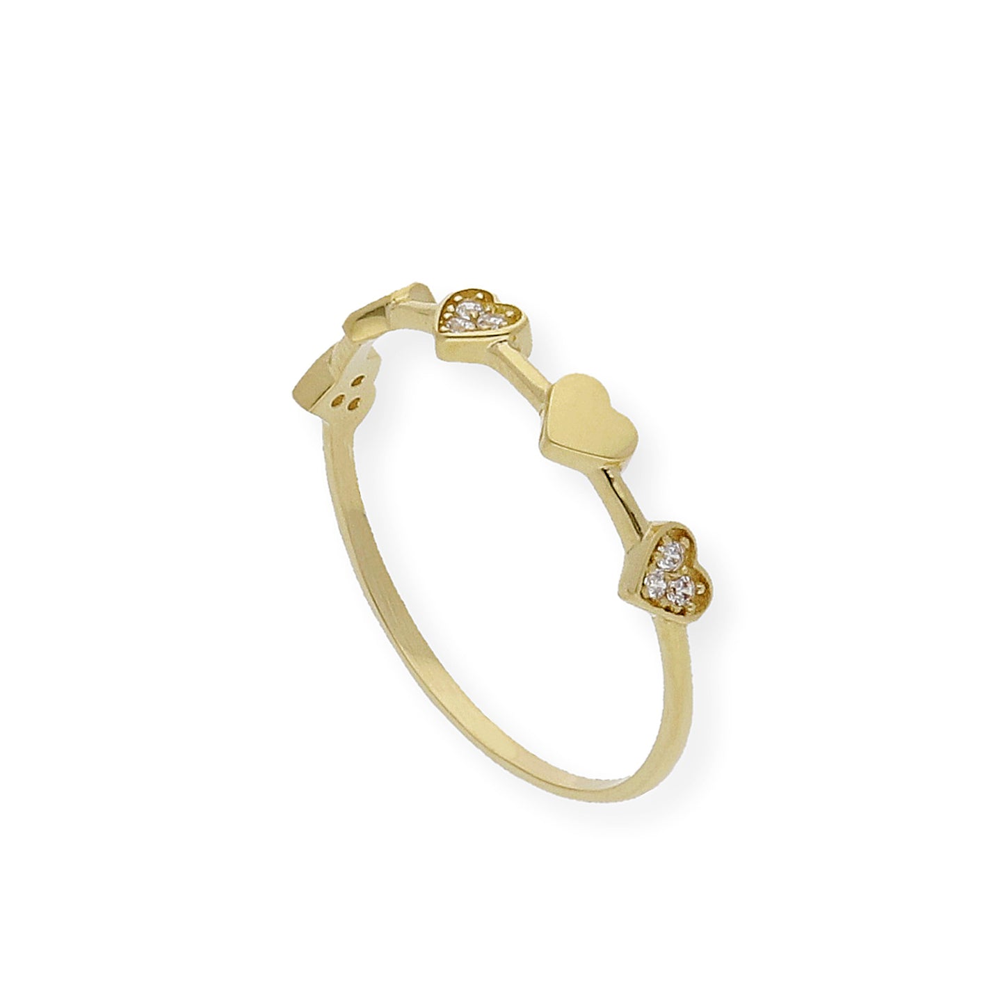 Anillo Corazón de Ópalo en Oro 18k y Circonitas