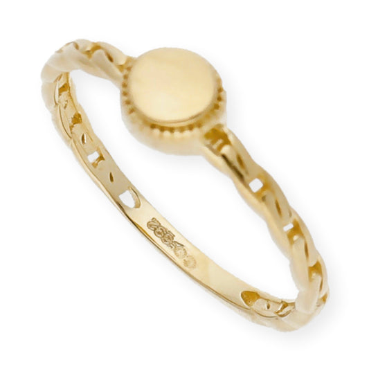 Anillo Trecia en Oro 18k con Aro trenzado