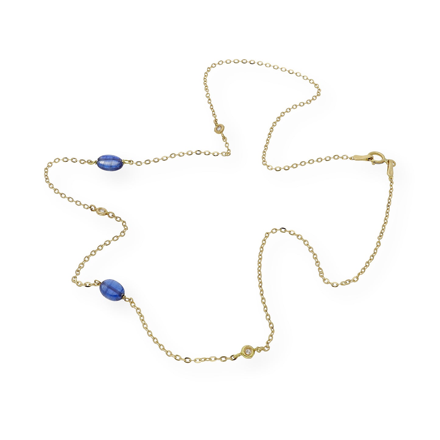 Collar con Zafiros y Diamantes en Oro 18k