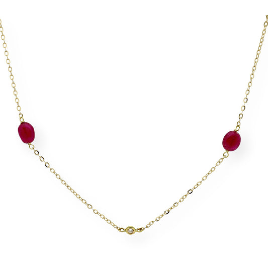 Collar con Rubíes y Diamantes en Oro 18k