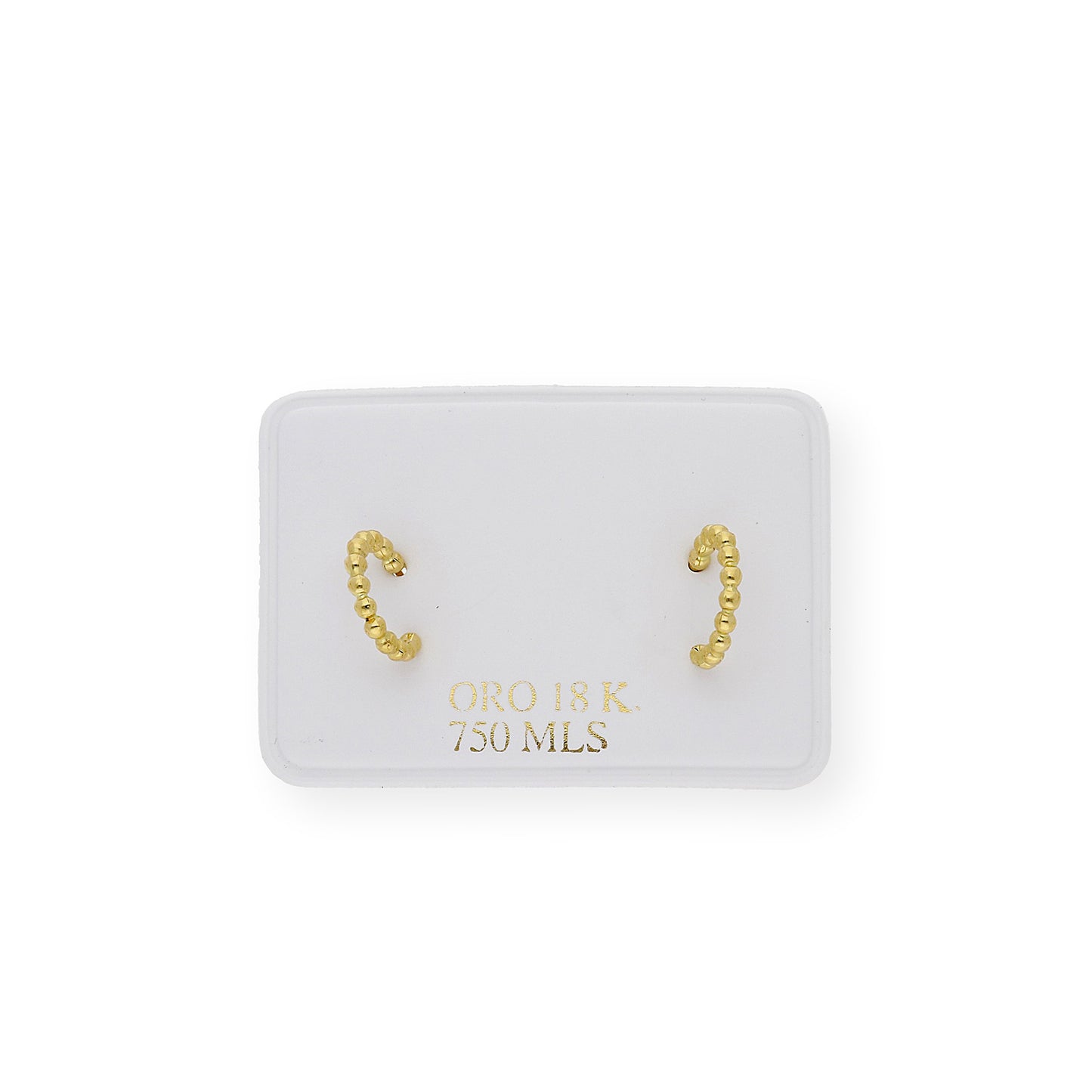 Pendientes de Aro y Mini Bolas en Oro 18k